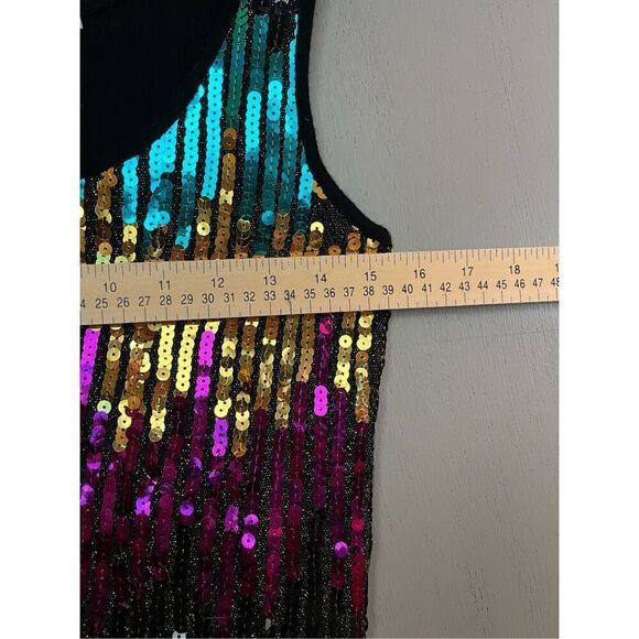 Charlotte Russe Multi-Colored Sequin  Crop Top size Small - Picture 7 of 10